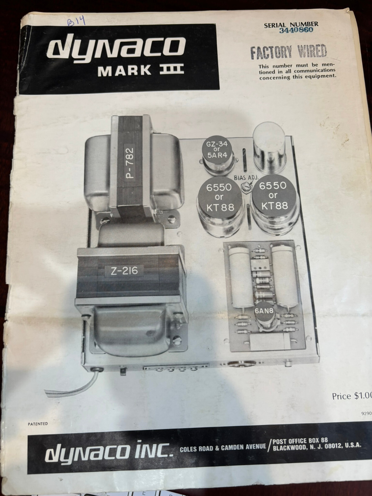 DYNACO MARK III MARK 3 Assembly Operation Service Manual **ORIGINAL**