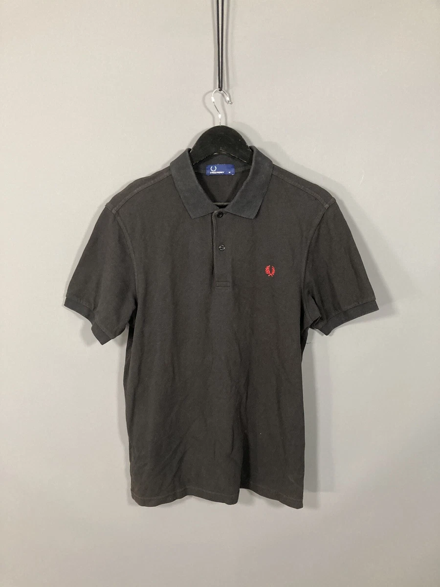 FRED PERRY Polo Shirt Size Medium Black Great Condition