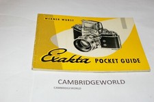 EXAKTA POCKET GUIDE CAMERA MANUAL70 PAGE GUIDE BOOK NEW by WERNER WURST