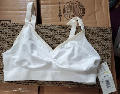 Size Small - Medela Women's Seamless White Comfort Nursing Wireless Bra 4-48