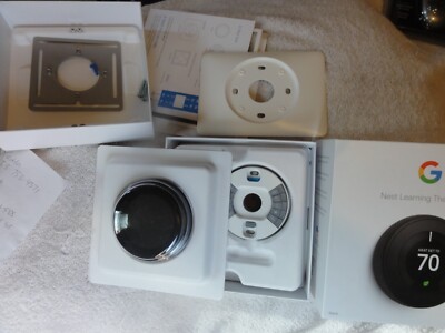 Google Nest 3rd Gen Smart Learning Thermostat T3007ES w/Extra Wire Base