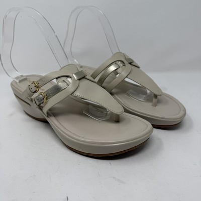 Cole Haan Women Shoe Air Melissa Beige Thong Wedge Sandal Buckles - Size 9B