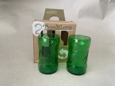 1664 Glass Tumbler reproduced from Beer Bottle 5" Tall (pair)