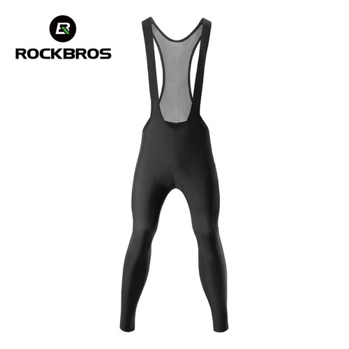 ROCKBROS Windproof Men's Fleece Thermal Cycling Bib Pants Shockproof Bib Tights - Picture 9 of 22