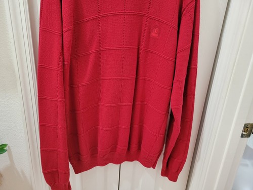 Izod Mens Sweater Large Red Knit Pullover Long Sleeve Casual Classic Fit - Picture 6 of 11
