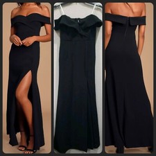 LULUS Black Song of Love off the shoulder Maxi Dress**Gorgeous Size SMALL**NWOT