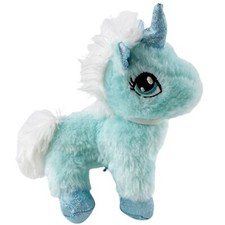 Dan Dee Unicorn Plush Stuffed Animal Aqua Blue Bow Valentine's Day Sparkle 8"