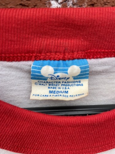 Vintage Mickey Mouse Shirt Raglan Walt Disney World 1980s Single Stitch Medium - 第 3/21 張圖片