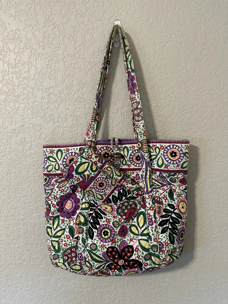 Vera Bradley Classic Tote Bag with Matching Wallet Retired Pattern