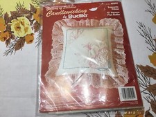 Vintage Bucilla "Butterfly  Blossoms" Candlewicking Pillow Kit 49501 NEW