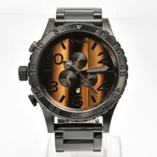 Nixon A0371073 42-20 Chrono Date Tiger Eye Dial Steel Bracelet 