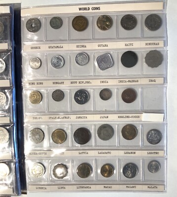 World Coin Collection In Album 165 Different Countries 1800's