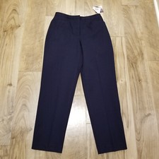 NEW Crazy Horse Liz Claiborne High Waisted Stretch Pants 10P Navy Blue Slacks