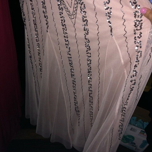 MARINA Blueh PINK Beautiful Beaded Flowy Gown Sweet Spaghetti Gorgeous 8 🤩 MC3 - Picture 6 of 16