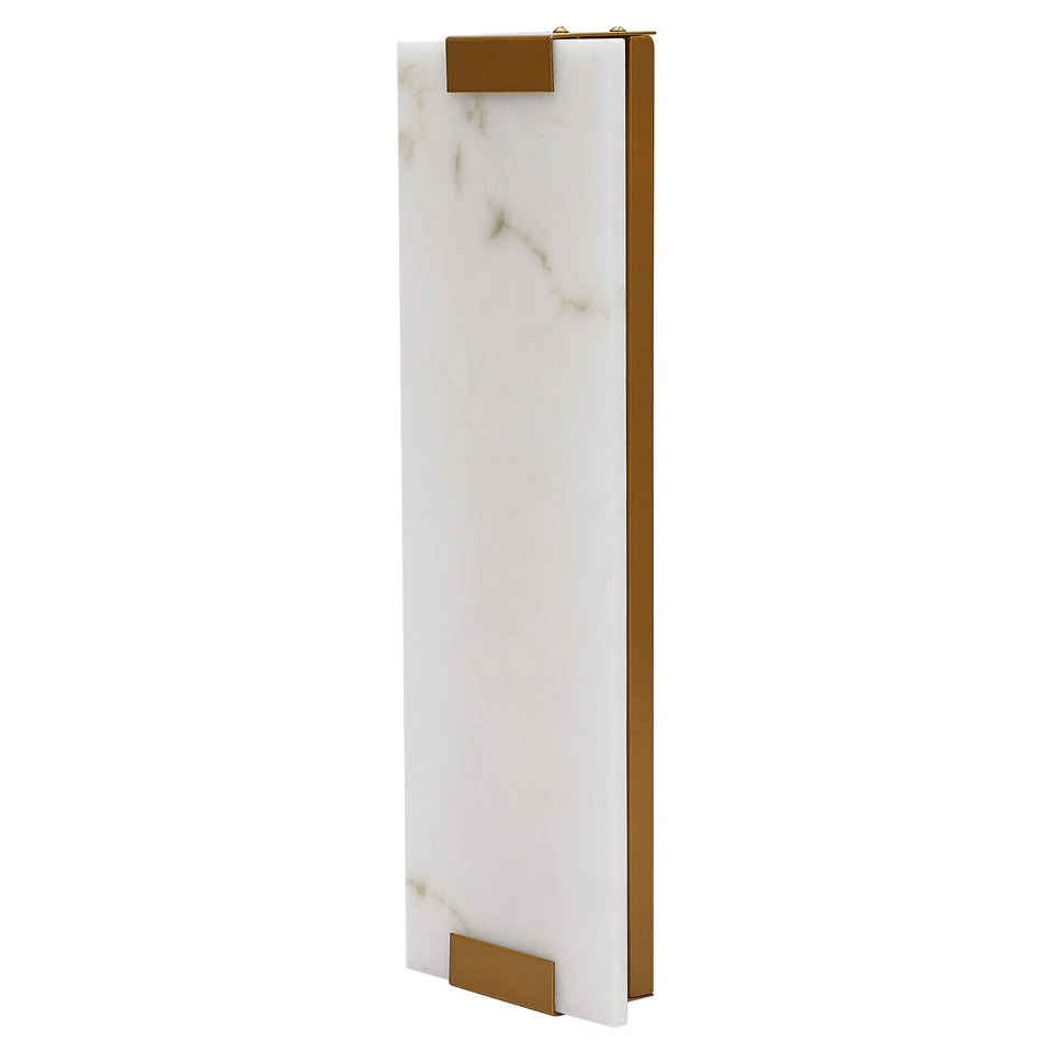 Rectangular G9 Light Wall Lamp Hand-Carved Alabaster Sconce Bedroom Kitchen US - Image 3 of 4