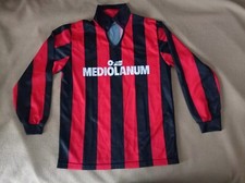 *LEGGI* Vintage Maglia da Stadio Milan Mediolanum Calcio Jersey Shirt (NO Baresi