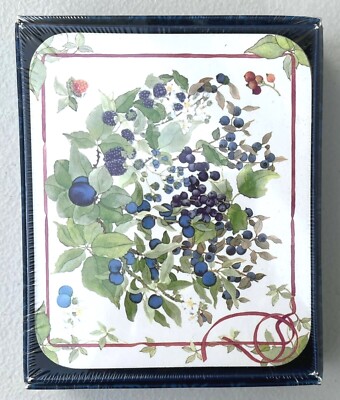 Blueberry Bushes Drink Coasters Acrylic with Cork Back American Pennyroyal New