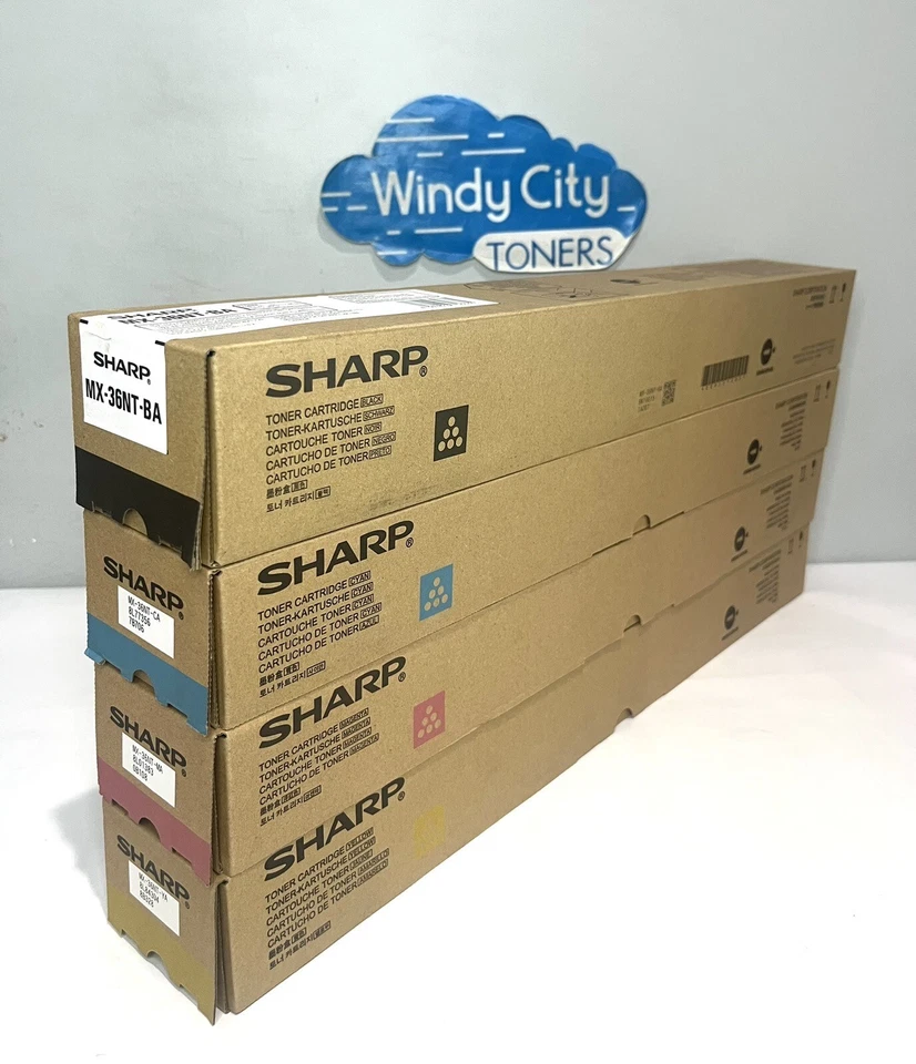 Sharp MX-36NT Toner Cartridge Set CMYK Genuine For MX 2610 2640 3110 3610 3640 - Image 3 of 3