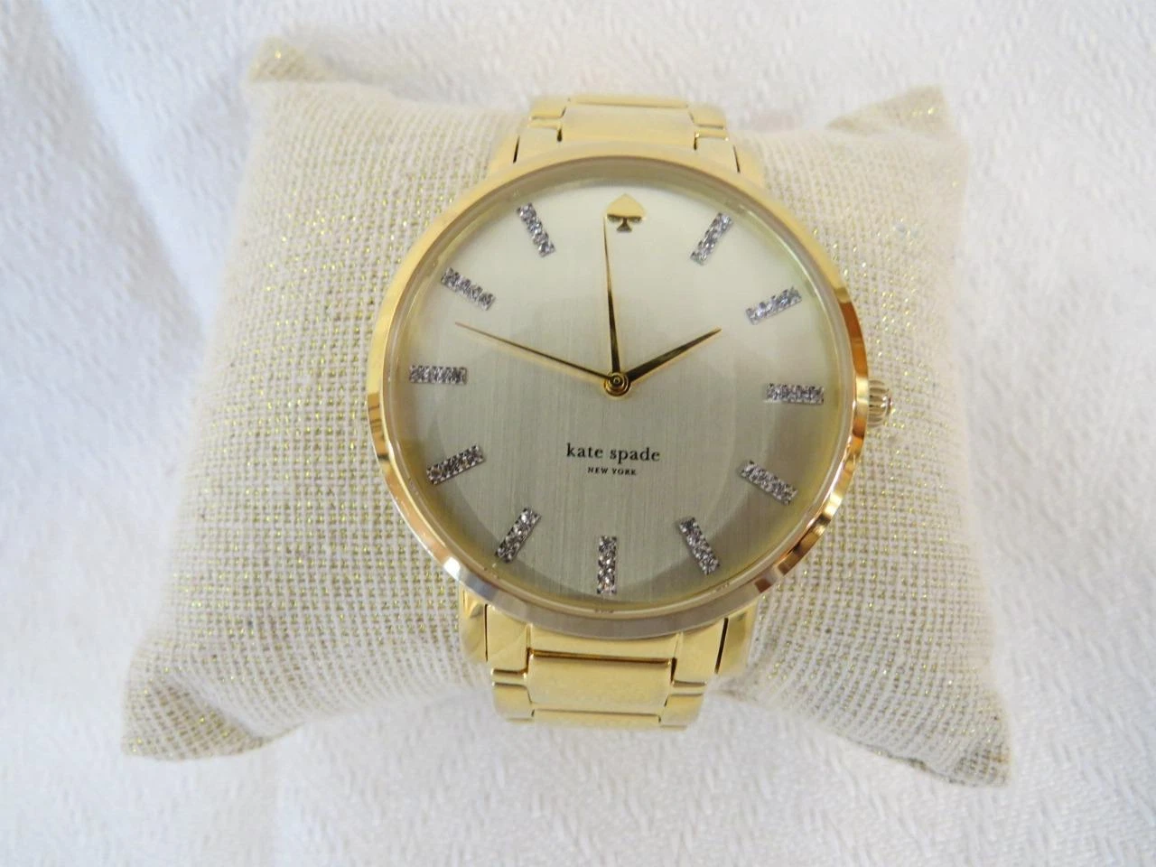 Orologio Donna Kate Spade Bracciale Tono Oro Marcatori Cristallo
