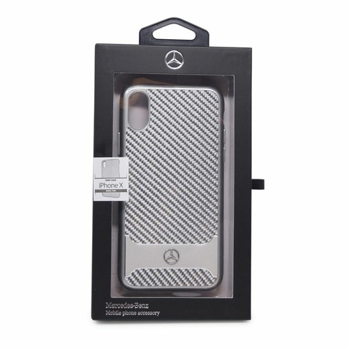 Custodia ufficiale Mercedes-Benz in fibra di carbonio e alluminio - argento - iPhone X / Xs - Foto 5 di 6
