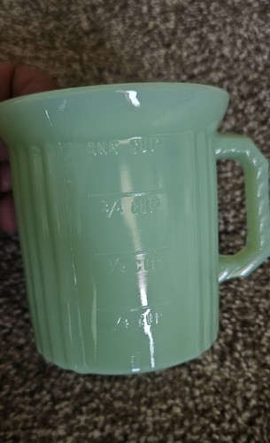 Mosser Jadeite Pressed Glass Measuring Jar With Lid - Picture 8 of 10