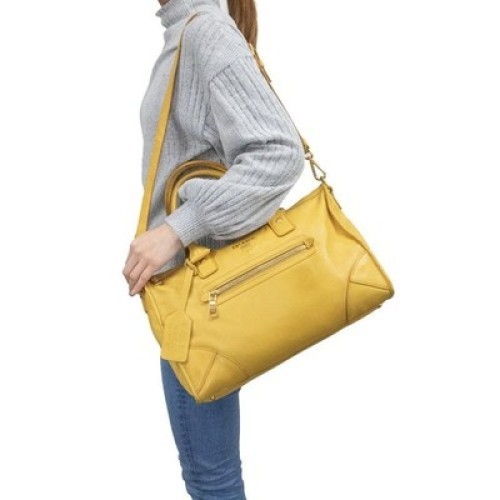 Authentic Prada 2-Way Shoulder Bag for Women, Yellow, Logo, Genuine Leather AUTH thumbnail 16