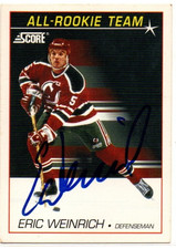 ERIC WEINRICH, New Jersey Devils - Autographed 1991 SCORE 🏒 NHL Card #350 🏒