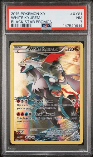 2015 POKEMON XY BLACK STAR PROMOS #XY81 WHITE KYUREM PSA 7