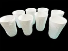 Set of 8 Vintage White Milk Glass Colony Harvest Grape Pattern Tumblers 4 1/2"