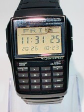 Vintage Casio Data Bank DBC-32-1A Multi Lingual Calculator Digital Watch Black 1