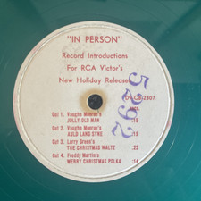 IN PERSON (RCA Victor, 1949) 78 RPM Promo ~ Record Intros For Holiday Releases