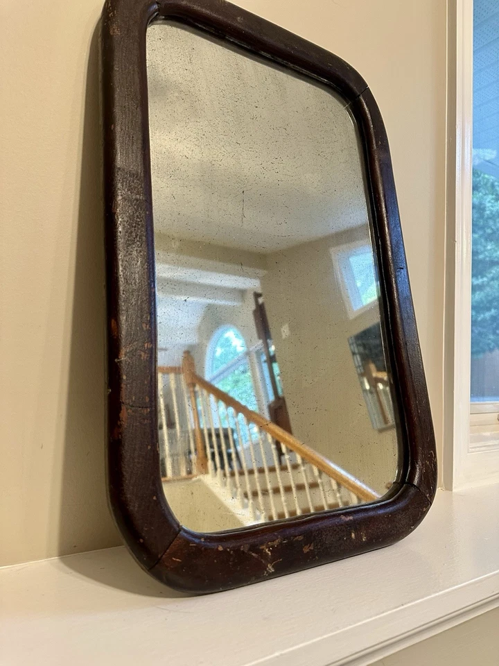 "Espejo antiguo recrangular caoba 22,5"" x 14,5""" Foto 2 de 3