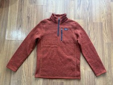 Patagonia Better Sweater 1/4 Zip Pullover Jacket Orange YOUTH Size 14