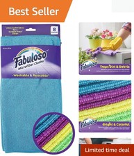 Versatile 8-Pack Microfiber Cleaning Cloths, 13x13 - Eco-Friendly  Reusable