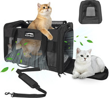 Soft-Sided Large Cat Carrier for 2 Cats, Spacious Foldable Pet Travel Carrier fo