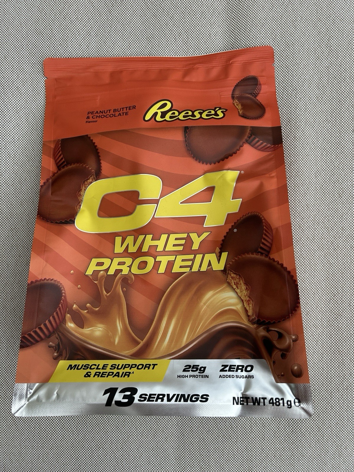 C4 Whey Protein Powder Reese's Peanut Butter 481g (13 Servings) BBE 23/04/28