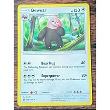 Pokemon Bewear 112/149 Raro Set Base Sole e Luna 2017 Carta TCG