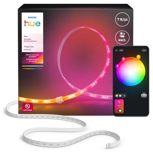 Hue Flux 7Feet LED Strip Light Extension, Vibrant Color and Ambiance, Flexibl...