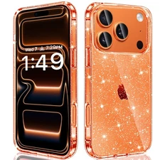 JJGoo Compatible with iPhone 17 Pro Case Clear Glitter, Sparkle Soft TPU...