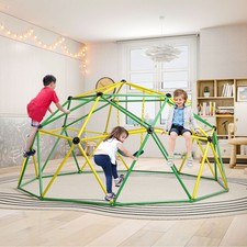 10 FT Climbing Dome w/ Swing Outdoor Kids Play Jungle Gym