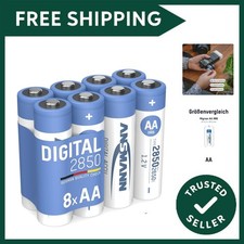 AA Rechargeable Batteries [Pack of 8] 2850 mAh NiMH High Capacity AA Type Siz...
