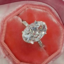 Fashion Oval Cut White Sapphire Wedding Ring Women's Wedding Jewelry Sz 6-10