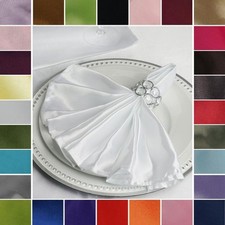 100 Silky SATIN 20x20" Wedding NAPKINS Party Table Linens Catering Decorations