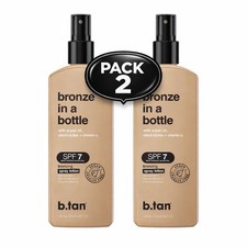 b.tan SPF 7 Sun Tanning Lotion Spray  Bronze In a Bottle - 2 Pack