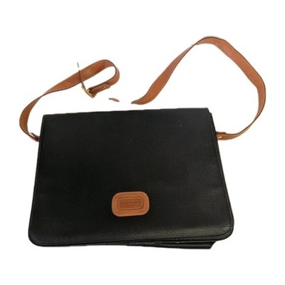 SUPER RARE Vintage Courreges Paris Leather Crossbody Bag Black and tan