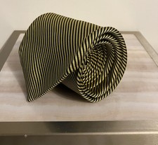 Brooks Brothers 346 Pure Silk Striped Repp Gold Tie Made in USA