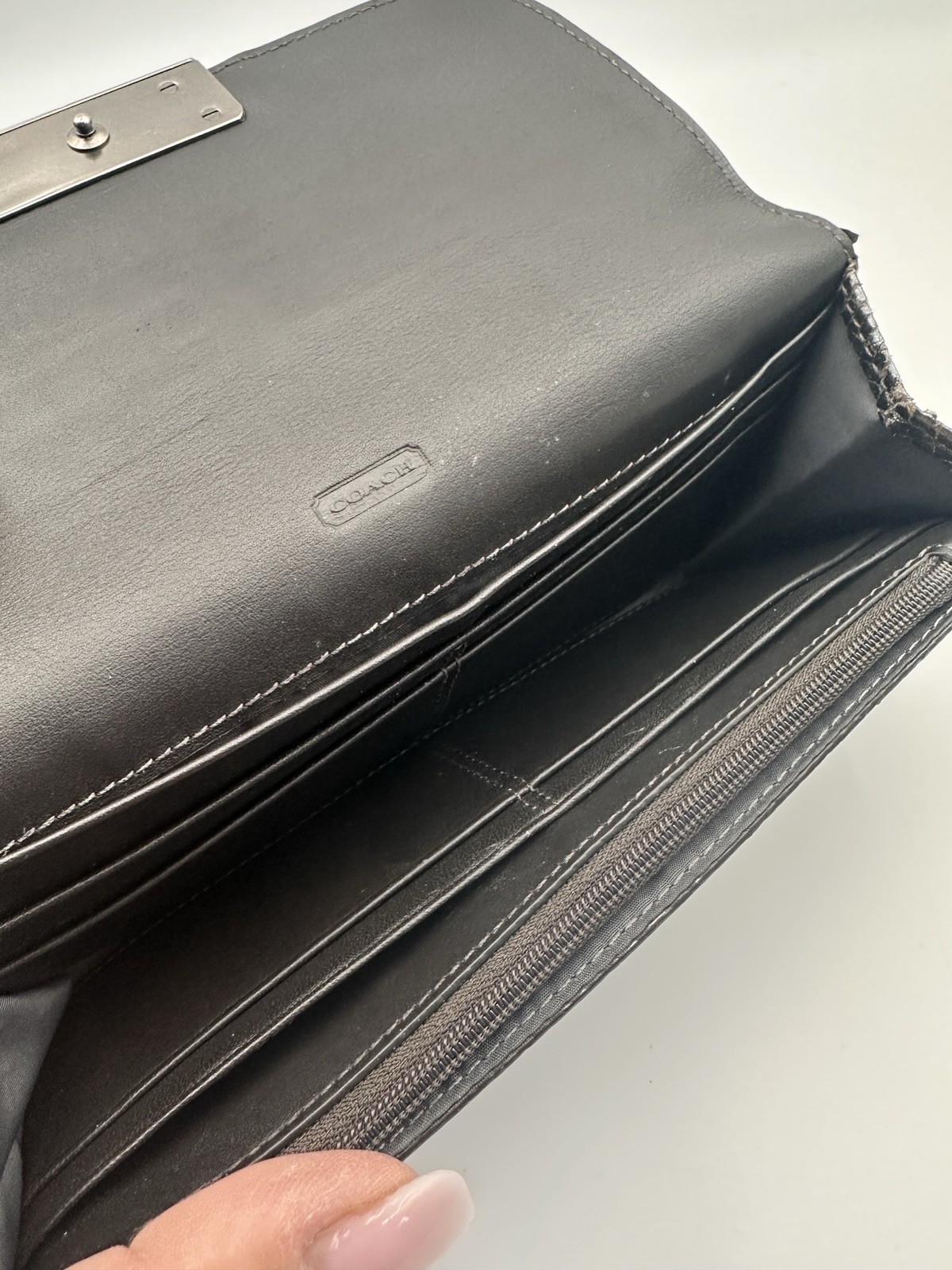 COACH Kristin Buckle Python Embossed Leather Wall… - image 13