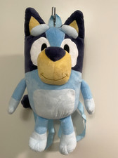Bluey Kids 16.5  Carry Plush Toy w/ Straps  Zipper Pocket   Clean