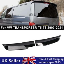 FOR VW TRANSPORTER T5/T5.1/T6/T6.1 GLOSS BLACK REAR TWIN BARN DOOR ROOF SPOILER