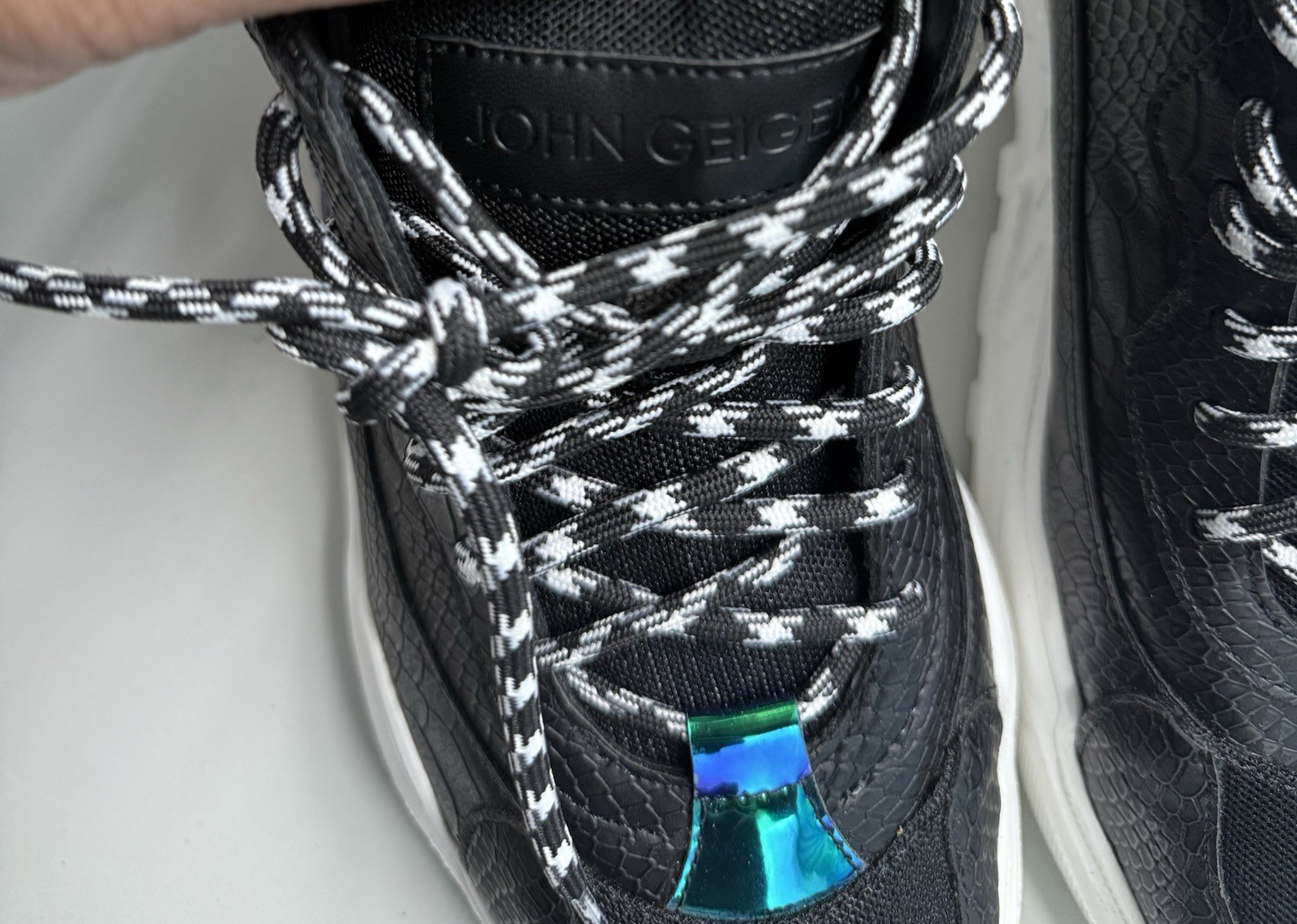 John Geiger Sneaker 003 Black Python Holographic … - image 6
